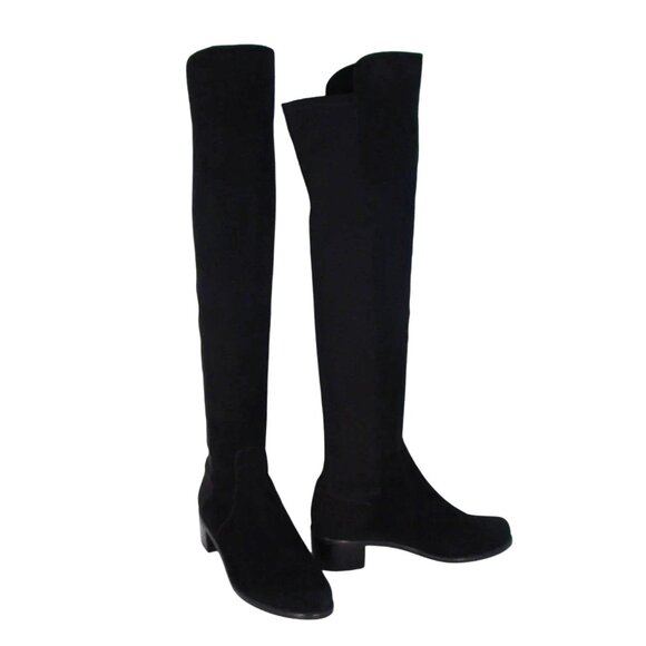 STUART WEITZMAN Reserve $850 Suede OTK Heeled Boots 7.5/38 - NEW - Picture 9 of 9